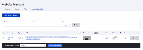 Website Feedback Backend
