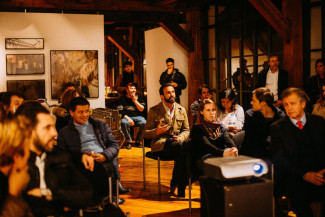 people watching a presentation