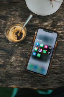 Social Media Icons in Mobile Phone