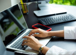typing laptop